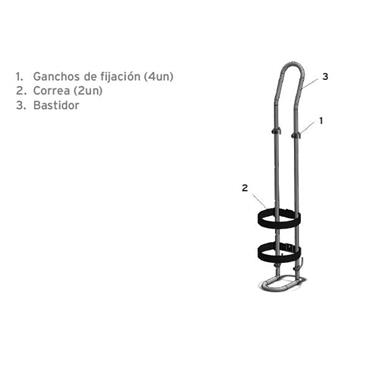 Portabombona en acero para silla de ruedas