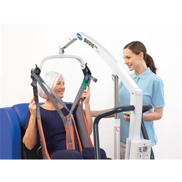 Grúa traslado Invacare Birdie Evo 1D 180 kg, mástil desmontable y con árnes