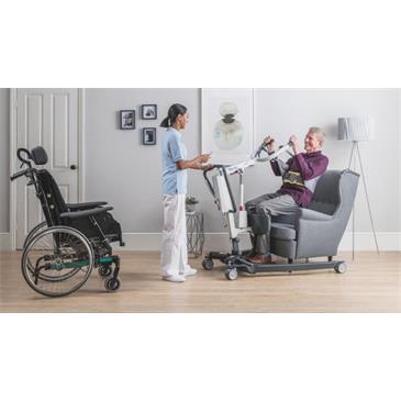 Grúa bipedestación Invacare Isa Standard 160 kg con eslinga de pie. Talla M