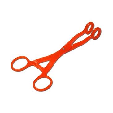 PINZA TIRALENGUAS COLLIN DE 18CMS EN POLICARBONATO NARANJA.