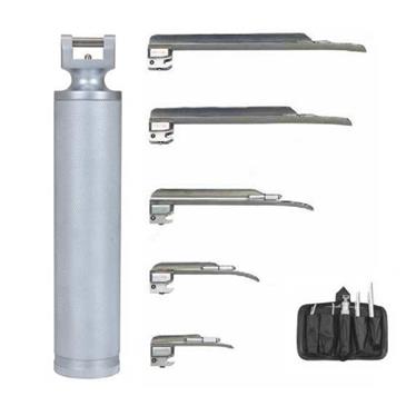 LARINGOSCOPIO MILLER L.E CON 1 MANGO Y 4 PALAS(Nº 0-1-2-3),  EN ESTUCHE.