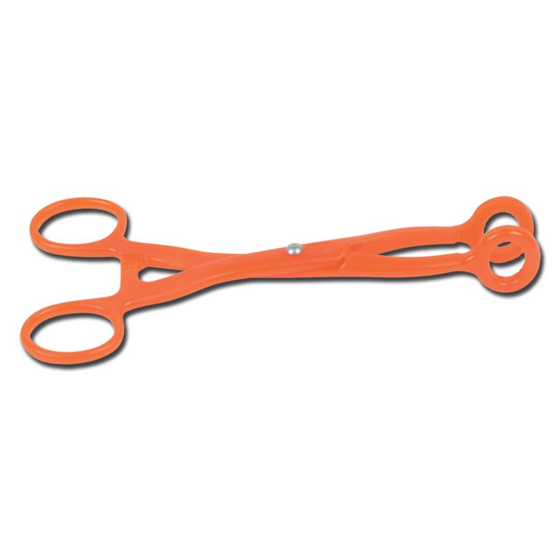 PINZA TIRALENGUAS COLLIN DE 18CMS EN POLICARBONATO NARANJA.