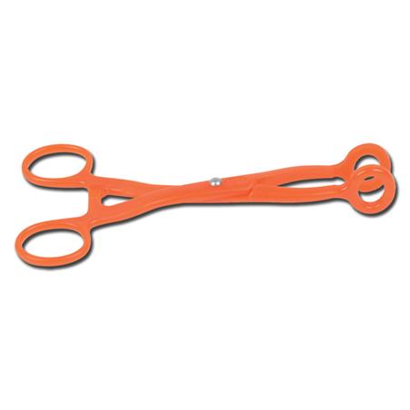 PINZA TIRALENGUAS COLLIN DE 18CMS EN POLICARBONATO NARANJA.