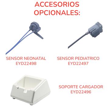 Pulsioximetro portatil con pantalla a color y sensor adulto