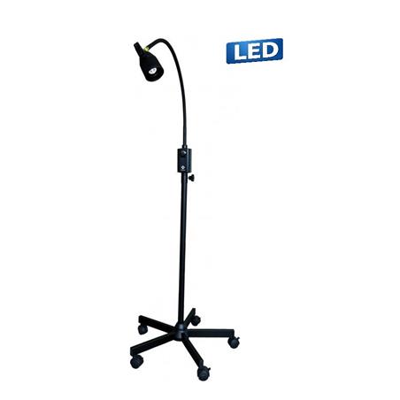 Lámpara de reconocimiento LED con pie rodable, color negro