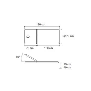 Camilla electrica 2 cuerpos,62cm ancho