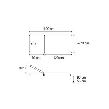 Camilla electrica 2 cuerpos con barandillas,62cm ancho