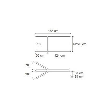 Camilla electrica 2 cuerpos,70cm ancho