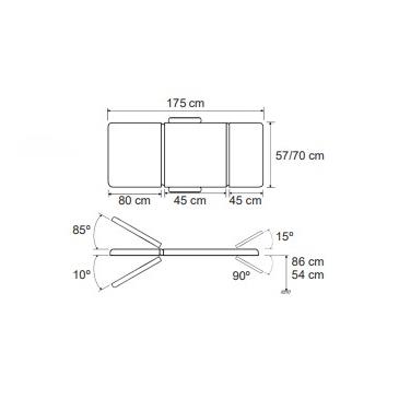Camilla electrica de 3 cuerpos con cojin cervical,Trendelenburg 70cm ancho