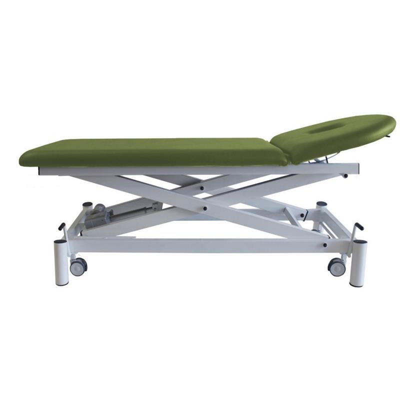 Camilla electrica 2 cuerpos tipo tijera con orificio y ruedas escamoteables