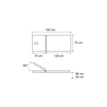 Camilla electrica 2 cuerpos tipo tijera con orificio y ruedas escamoteables