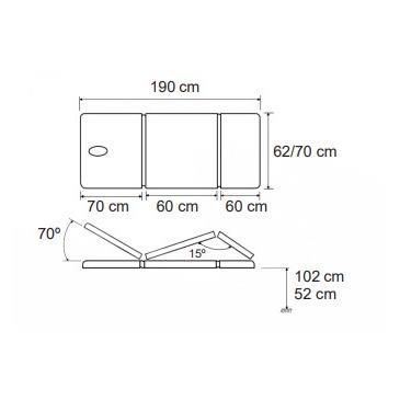 Camilla electrica 3 cuerpos con orificio y elevacion zona lumbar