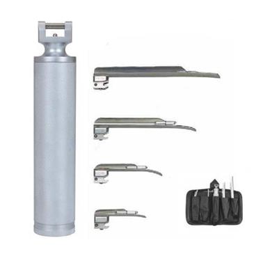 LARINGOSCOPIO MILLER L.E CON 1 MANGO Y 4 PALAS(Nº 0-1-2-3),  EN ESTUCHE.