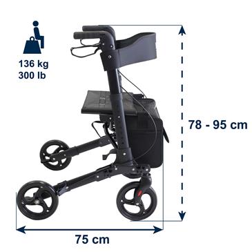 Andador plegable Advance color negro