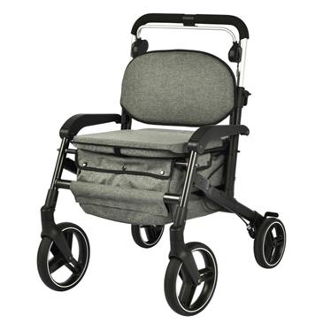 Andador-Rollator con asiento y cesta