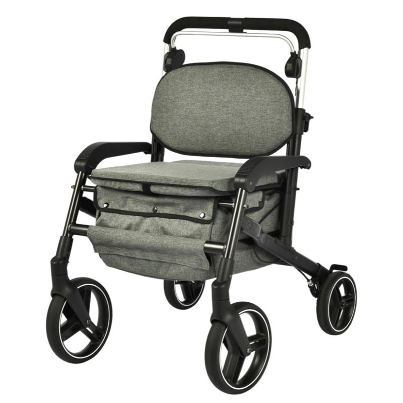 Andador-Rollator con asiento y cesta