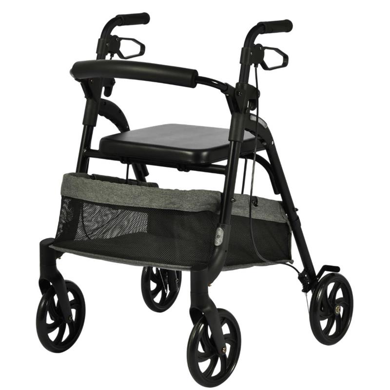 Andador-Rollator con asiento y cesta,aluminio