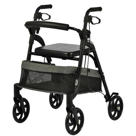 Andador-Rollator con asiento y cesta,aluminio
