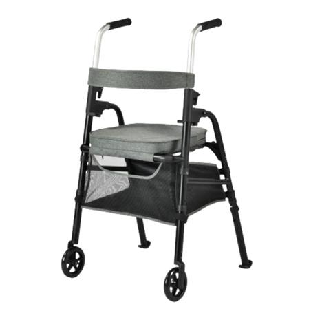 Andador de 2 ruedas con asiento y cesta