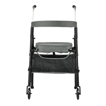 Andador de 2 ruedas con asiento y cesta