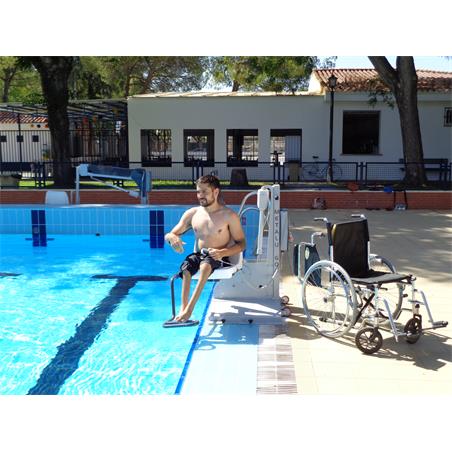 Ascensor-elevador bateria fijo para piscina METALU 600-120KG