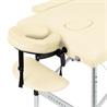Camilla de masaje plegable en aluminio, 2 cuerpos,color crema