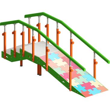 Escalera de 3 peldaños con rampa infantil