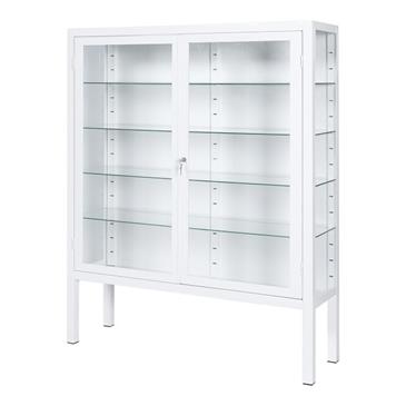 Vitrina 2 puertas abatibles + 4 estantes, epoxi