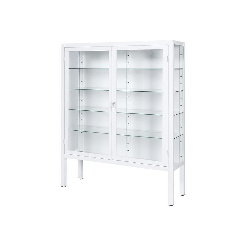 Vitrina 2 puertas abatibles + 4 estantes, epoxi