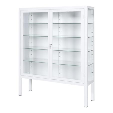 Vitrina 2 puertas abatibles + 4 estantes, epoxi