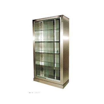 Vitrtina pie 2 puertas cristal + 4 estantes inox