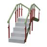 Escalera de 5 peldaños y pasamanos regulable