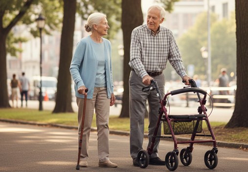 Factores clave al elegir entre bastón, andador y rollator